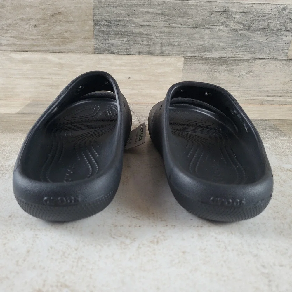Crocs Classic V2 Little Kids Sandals Sz 3 J3 Black Rubber Comfort Slip On